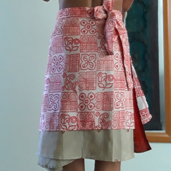 Enwrapture Vintage Silk Wrap Skirt, OS - Picture 4 of 7